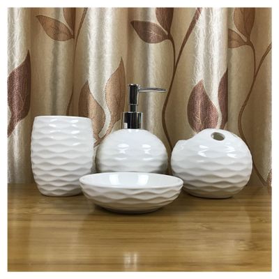 Ceramic Set 4-Piece Bathroom toiletries Toiletries Dispenser Bottle mouthwash Cup soap Dispenser