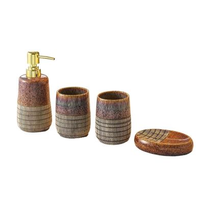 Bathroom Toiletries Household Vintage Ceramic Kiln Gargle Cup Lotion Bottle