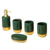 Wash Five-piece Bathroom Smooth Gold Mouthwash Cup Toothbrush Holder view 1