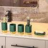 Wash Five-piece Bathroom Smooth Gold Mouthwash Cup Toothbrush Holder view 2