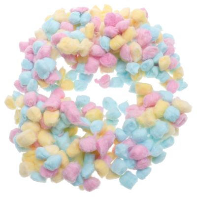 OSALADI Colored Cotton Balls for Face Cleaning Soft Small Cotton Balls for Newborn Face Washing Multipurpose Soft Pads in Pink Yellow Blue and Lightweight for Care and Makeup Removal