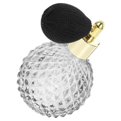 OSALADI Reusable Glass Perfume Bottle with Gasbag Spray Portable Travel Atomizer for Accurate Dosage Refillable Storage Bottle with Elegant Vintage Design