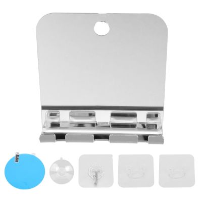 OSALADI Bathroom Shaving Mirror Acrylic Cosmetic Mirror with Razor Holder Portable Anti-Fog Square Vanity for Home Travel and Shower Use