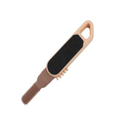 Foot File & Double-Head Brush Callus Remover for Hard Cracked Heels Dead Skin Scrubber for Feet Corn Remover for Wet & Dry Use for Men, Women & Seniors Home, Shower & Travel Pedicure Tool (Yellow)