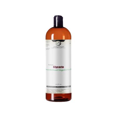 Glycerin USP Refined Conventional Oil | Pure Vegetable Glycerin for Cosmetic, Food, and Personal Care Applications | For Soap, Lotion, and Hair Care Formulations | Clear and Odorless Liquid - 16 Fl Oz