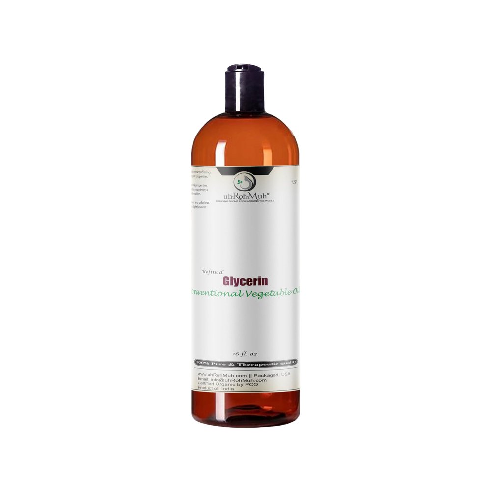 Glycerin USP Refined Conventional Oil | Pure Vegetable Glycerin for Cosmetic, Food, and Personal Care Applications | For Soap, Lotion, and Hair Care Formulations | Clear and Odorless Liquid - 16 Fl Oz