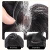 100% Human Hair Bangs Hair Clip in Bangs Fringe with Temples Hairpieces for Women Hair Bangs Extension for Daily Wear (Natural black) view 3