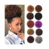 Decoration Afro Puff Hair Bun Extension Hairpieces Short Kinky Curly Drawstring Ponytail with 2 Clips Extension(1B-GRAY) view 1