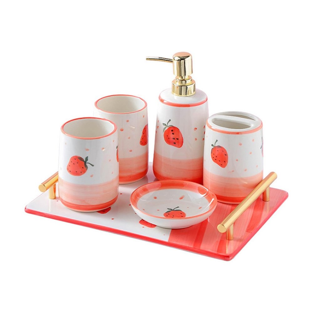 6-piece Bathroom Toiletries Set Ceramic For Household