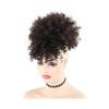 Decoration Synthetic Short Kinky Curly Drawstring Ponytail with Bangs, Clip in Afro High Puff Hair Bun Hairpiece Extension(2) view 1