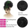 Decoration Synthetic Short Kinky Curly Drawstring Ponytail with Bangs, Clip in Afro High Puff Hair Bun Hairpiece Extension(2) view 2