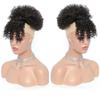 Decoration Synthetic Short Kinky Curly Drawstring Ponytail with Bangs, Clip in Afro High Puff Hair Bun Hairpiece Extension(2) view 4