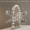 Arch Makeup Mirror with Lights, Table Mirror LED, Lighted Hollywood Vanity Mirrors, 3 Color Modes, Dimmable Light, 360 Rotation, Dressing Room & Bedroom(White,32 * 44cm/12.5 * 17.3in) view 2