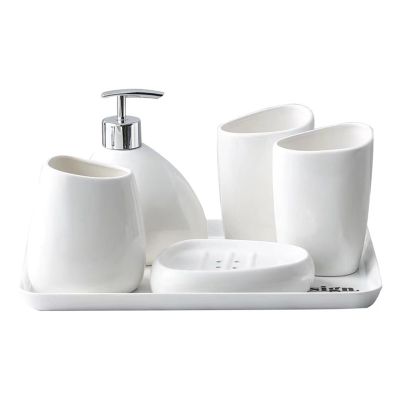 6-piece Bathroom Toiletries Set Ceramic For Household