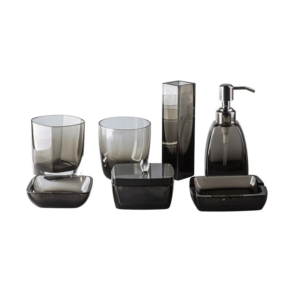 Seven-Piece Hotel Bathroom Toiletry Set Hand Wash Bottle Mouthwash Cup