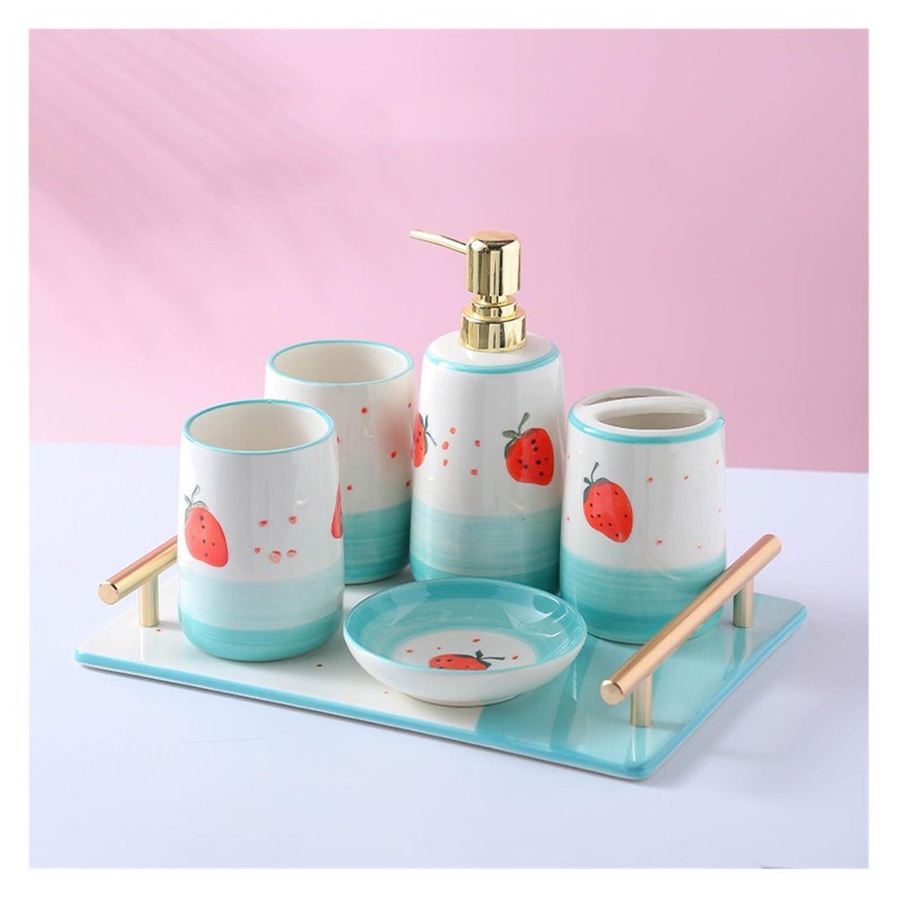 6-piece Bathroom Toiletries Set Ceramic For Household