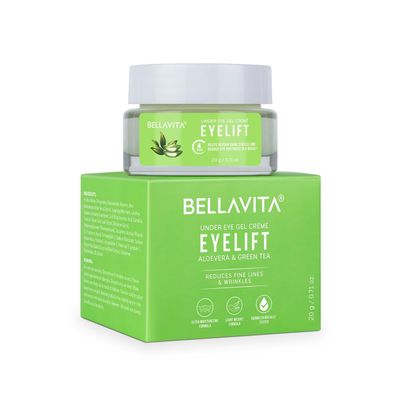 B..EL..LA..VI..TA Eyelift Under Eye Gel Creme with Aloe Vera & Green Tea, Ultra Moisturizing Formula, Reduces Fine Lines & Wrinkles, 20g/0.71oz