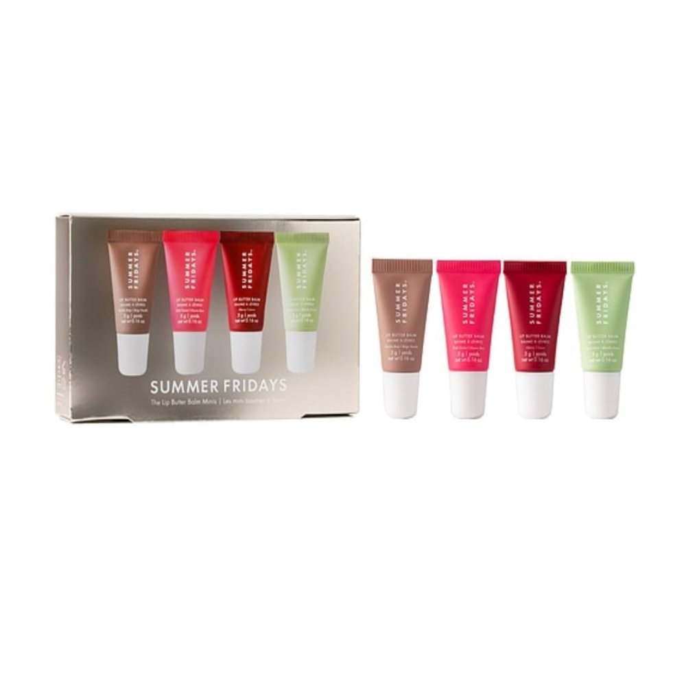 Summer Friday Lip Butter Balm Minis Set Limited Edition Set (Vanilla Beige, Pink Guava, Cherry, Sweet Mint) 5g | 0.16 oz Each