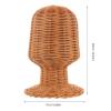 SHERCHPRY Handmade Rattan Wig Stand Holder Wicker Hair Display Rack for Salon Hat Storage Rustic Mannequin Head Organizer for Wigs Caps view 2