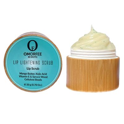 Lip Lightening Scrub by Omorfee | Vegan Lip Exfoliating & Moisturizing Treatment | Vitamin E & Natural Beads for Dull, Dry, Dark or Discolored Lips 20g / 0.70 oz