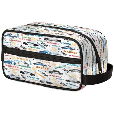 Fragtreess Personalized City Car Bus Toiletry Bag Travel - Custom Name Text Water-Resistant Organizer with Handle, Wash- Bag Large Capacity for Boys,Shaving Bag Waterproof for Shower,Sports