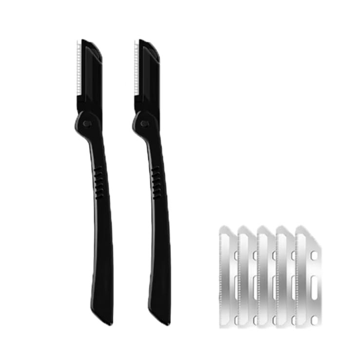 Eyebrow trimmer set, Dermaplaning Tool, Dermaplaning Razor for Women & Men, Reusable Eyebrow Razor, Face Razor Removes Peach Fuzz, Exfoliates Skin
