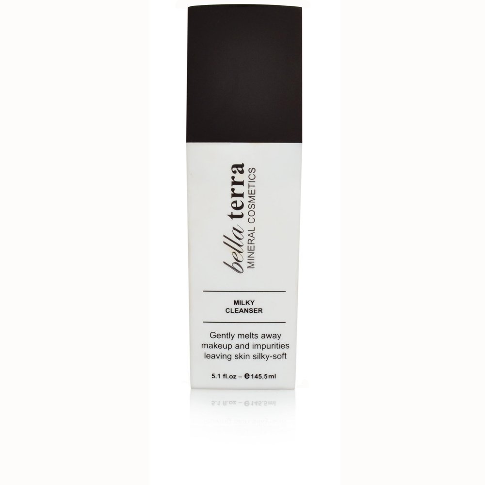 Bellaterra Cosmetics Milky Cleanser for Sensitive & All Skin Types, Gentle Makeup Remover with Chamomile, Antioxidants & Dead Sea Minerals, 5.1 fl oz / 145.5 ml Hydrating Face Wash