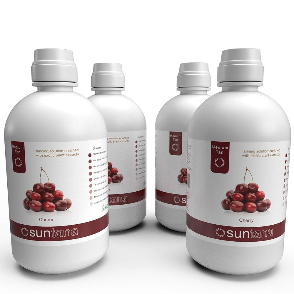 Suntana Spray Tan Solution Cherry Medium Tan, 10% DHA, Bronze Tint, 128 oz / 1 Gallon (4 x 32 oz)