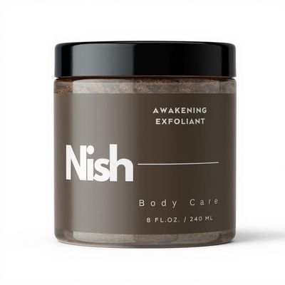 NISH body care Awakening Exfoliant-A Luxurious Coffee Infused Body Scrub That Gently Exfoliates, Boosts Circulation, And Deeply Hydrates For Smooth, Radiant, Refreshed Skin (8 oz)