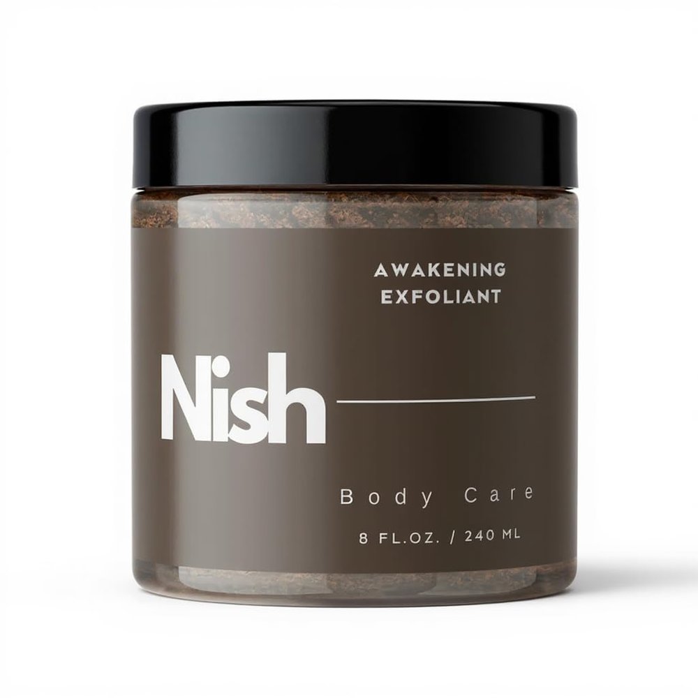 NISH body care Awakening Exfoliant-A Luxurious Coffee Infused Body Scrub That Gently Exfoliates, Boosts Circulation, And Deeply Hydrates For Smooth, Radiant, Refreshed Skin (8 oz)