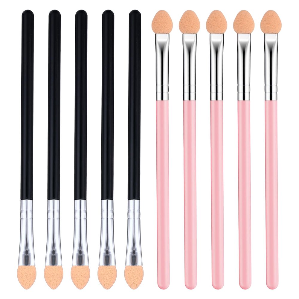 10Pcs Eye Shadow Applicator Sticks Eyeshadow Sponge Applicator Double Sided Reusable Eye Shadow Applicator Sponge Tip Portable Makeup Brushes Professional Makeup Applicator for Women