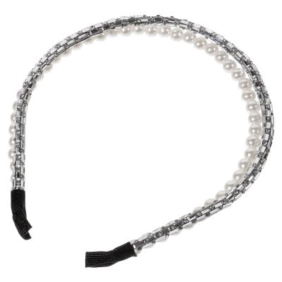 Luxshiny Double Row Rhinestone Headband Fashion Hair Hoop for Women and Elegant Sparkling Hair Accessory for Wedding Party and Daily Wear
