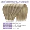 Fshine Tape in Weft Hair Extensions Real Human Hair, 18 in Balayage 50 g view 3