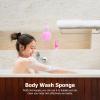 NULYLU 3Pcs Flamingo Shower Pouf Bath Washing Balls for Women and Soft Mesh Sponge with Fine Mesh for Rich Lather Supple Bath Sponge Body Scrubber Bathroom Accessory view 2