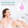 NULYLU 3Pcs Flamingo Shower Pouf Bath Washing Balls for Women and Soft Mesh Sponge with Fine Mesh for Rich Lather Supple Bath Sponge Body Scrubber Bathroom Accessory view 4