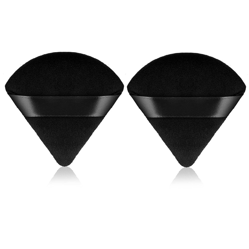 2 Pcs Powder Puffs for Face Powder Triangle Powder Puff, Face Makeup Tools for Applying Loose or Pressed Powders, Fit Easily and Softly to Face 1208