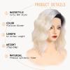 Short Platinum Blonde Wavy Bob Wig Free Part 9x1 Lace Front Wig 14IN view 3