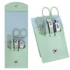 7 Pcs Manicure Set, Travel Nail Clippers with Green Leather Bag, Professional Carbon Steel Travels Nail Care Clippers, 7 in 1 Portable Travel Grooming Kit for Women Men (Green) view 1