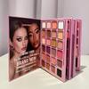 78-color professional makeup palette, multi-use makeup book for face, eyes, and lips, multi-color eyeshadow palette, shimmer highlighter, blush, and lipstick. Multi-functional makeup palette view 1