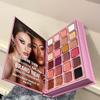 78-color professional makeup palette, multi-use makeup book for face, eyes, and lips, multi-color eyeshadow palette, shimmer highlighter, blush, and lipstick. Multi-functional makeup palette view 4