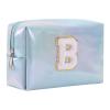 Gooddyiyukey Initial Makeup Organizer Bag, PU Leather Portable Waterproof Small Travel Toiletry Bag with Zipper,Preppy Makeup Brush Travel Case,Fashion Mini Cute Make Up Bag for Women Mom Teen Friend view 1