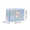 Gooddyiyukey Initial Makeup Organizer Bag, PU Leather Portable Waterproof Small Travel Toiletry Bag with Zipper,Preppy Makeup Brush Travel Case,Fashion Mini Cute Make Up Bag for Women Mom Teen Friend view 2