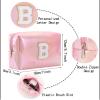 Gooddyiyukey Initial Makeup Organizer Bag, PU Leather Portable Waterproof Small Travel Toiletry Bag with Zipper,Preppy Makeup Brush Travel Case,Fashion Mini Cute Make Up Bag for Women Mom Teen Friend view 4
