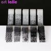 10 Rolls 2.5 * 40cm Black & White Lace Nail Foil, Nail Art Transfer Foil Starry Sky Decals for DIY Manicure Decoration view 2