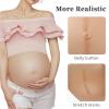 SooTTBE Full Silicone Pregnant Belly False Adult Baby Bump Soft Skin Touch Lightweight Fake Baby Bump for Performance Maternity,Color 1,S view 2