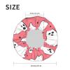 Halloween Ghost Pattern Shower Cap for Women Reusable Double Layer Waterproof Bathing Hat Adjustable Elastic Quick Drying Bath Hair Caps with PEVA Lined Spa Salon Shower Hats Fits All Head Size view 2