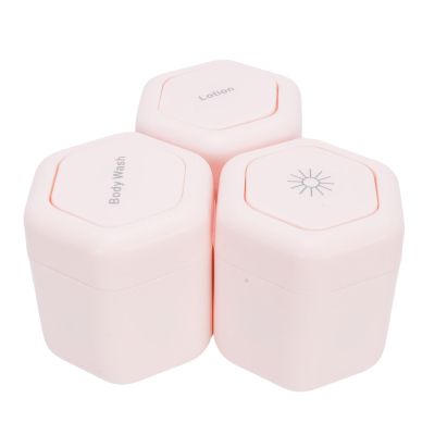 shenruifa 3pcs Travel Containers, Roseate Reusable Wide Mouth Magnetic Travel Jars for Body Wash Lotion