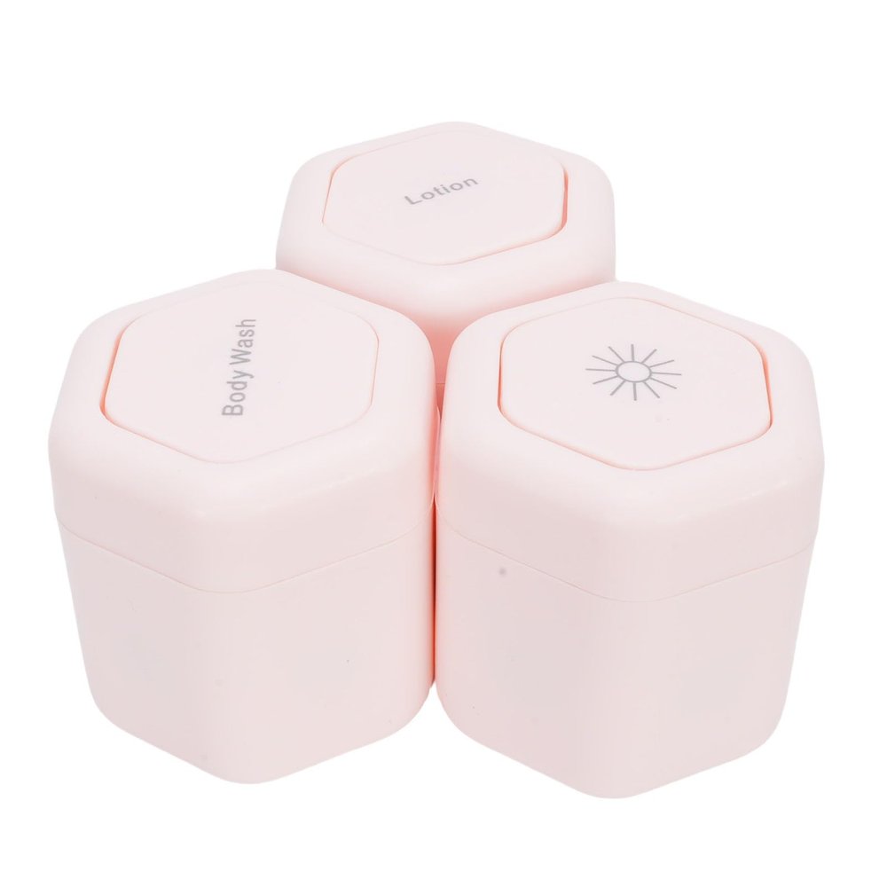 shenruifa 3pcs Travel Containers, Roseate Reusable Wide Mouth Magnetic Travel Jars for Body Wash Lotion