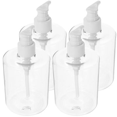 COOLHIYA 4pcs 500Ml Refillable Soap Dispenser Bottles with Pump Hand Soap and Dish Dispensers for Kitchen Sink and Bathroom Use
