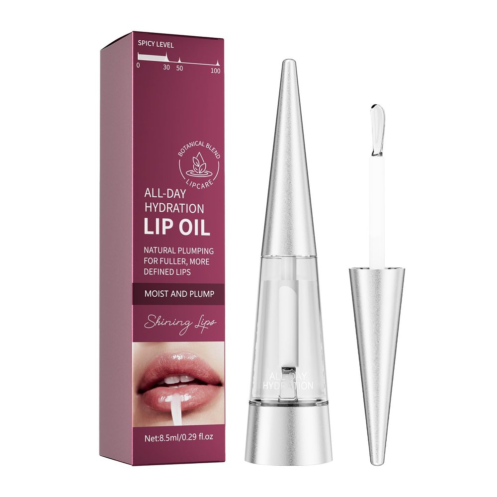Clear Hydrating Lip Oil for Women - Glossy Plumping Lip Gloss with Moisturizing Care, Nourishing Non-Sticky Lip Treatment & Daily Conditioning Lip OilCrystal